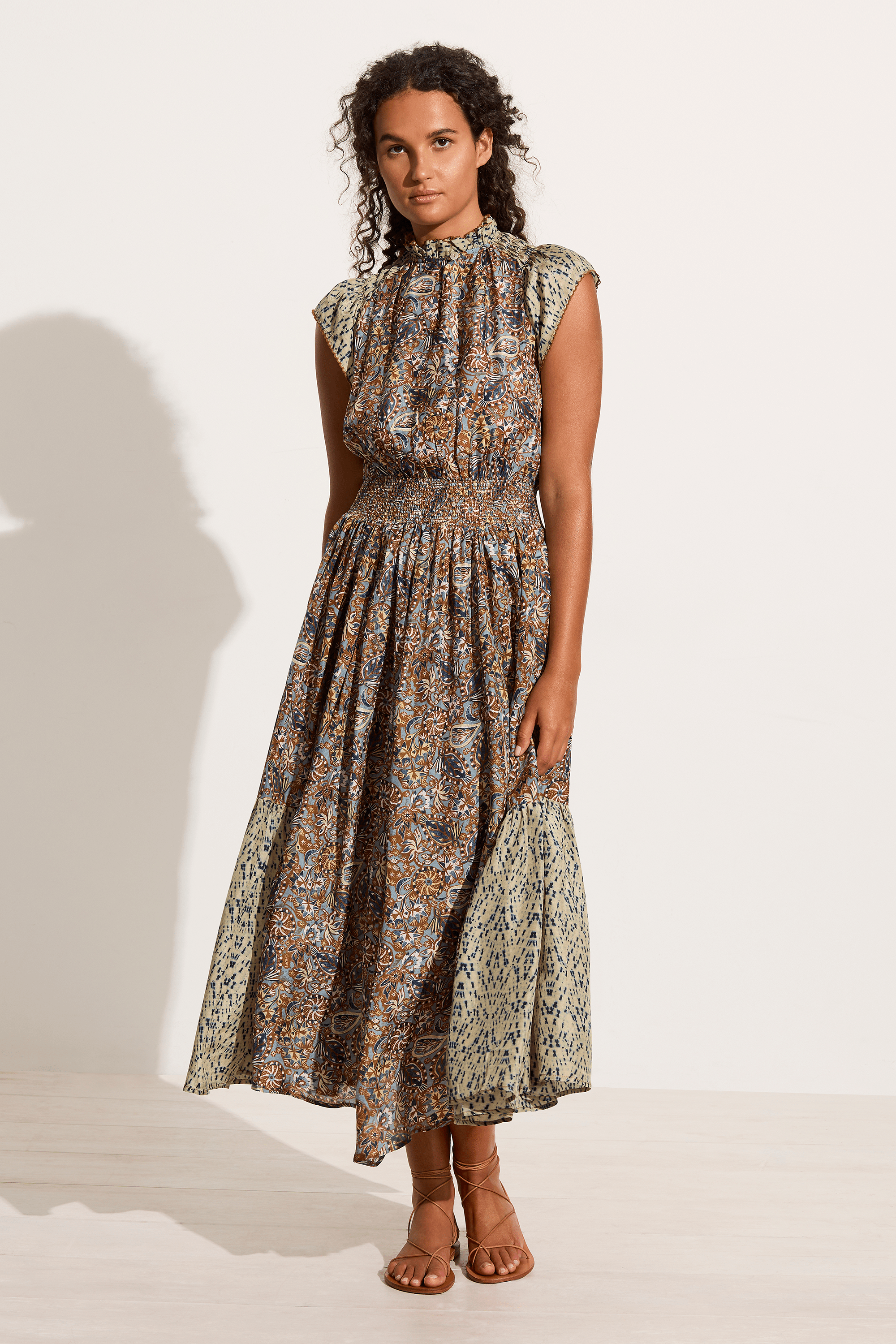 CHUFY Cairo silk maxi dress in siwa brown – Soleil Blue