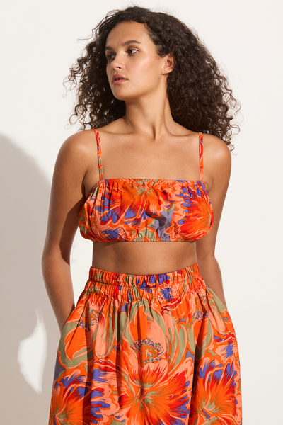 Mikoh Taiyo mini crop top in vivid floral – Soleil Blue