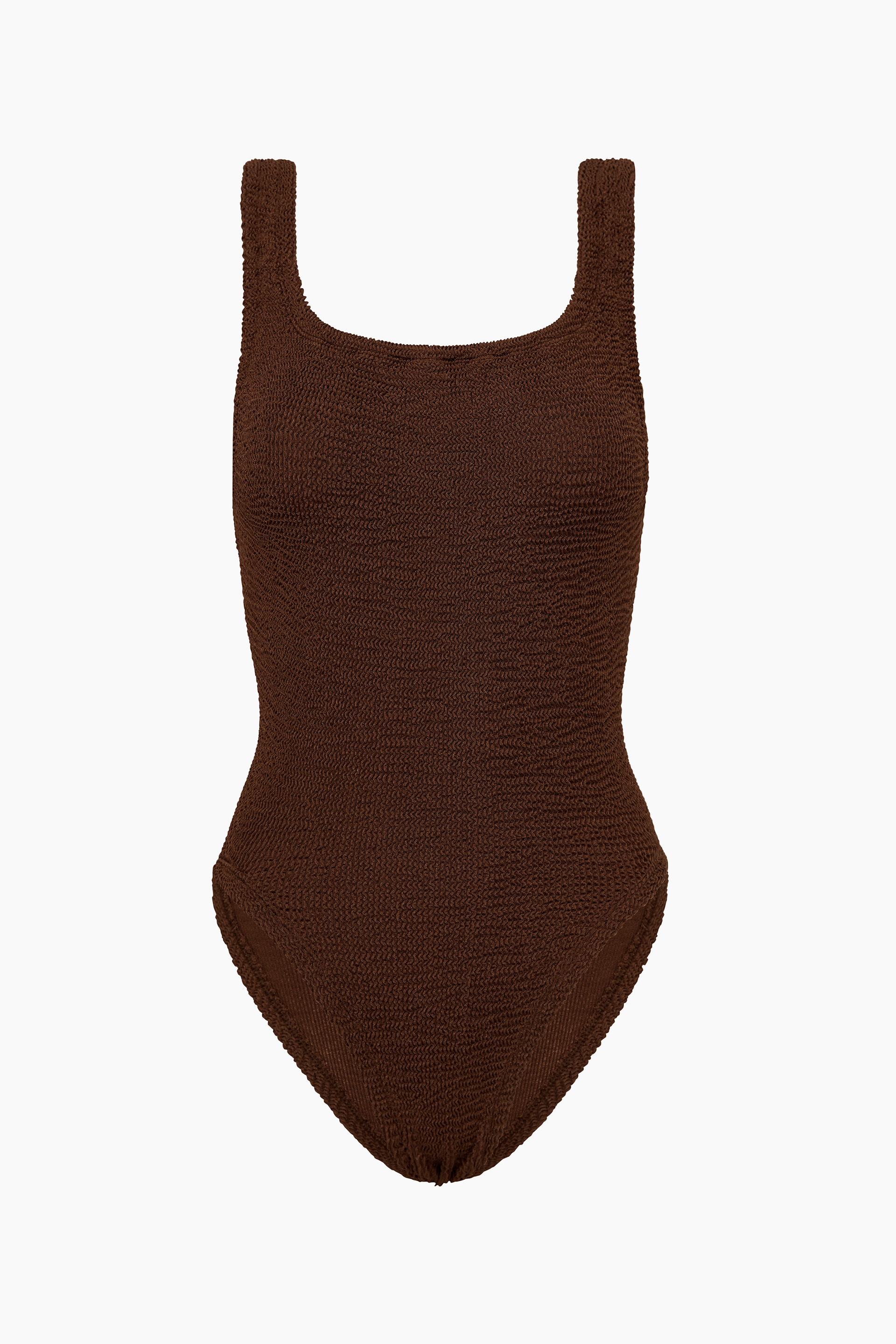 Hunza G Square neck one piece in metallic chocolate – Soleil