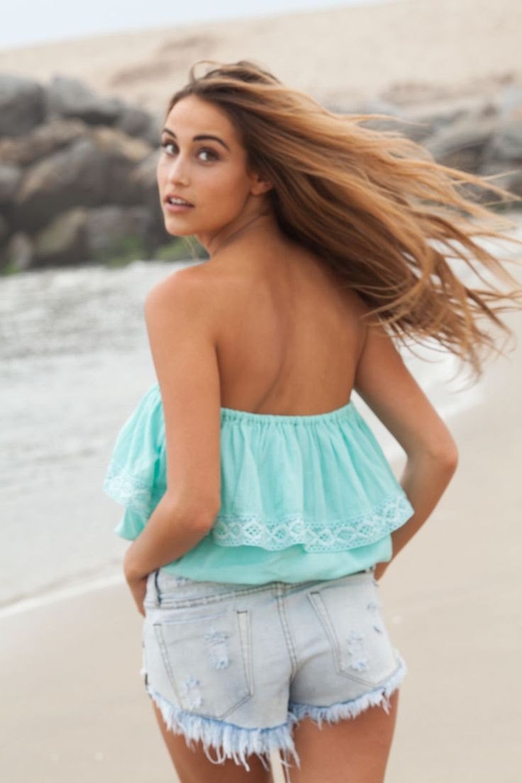 Soleil Blue Julia Tube top in sea glass
