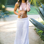 Soleil Blue || Rosemary maxi skirt in white