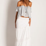 Soleil Blue || Rosemary maxi skirt in white
