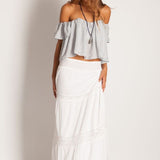 Soleil Blue || Rosemary maxi skirt in white