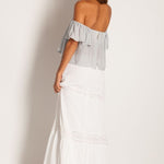 Soleil Blue || Rosemary maxi skirt in white