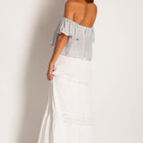 Soleil Blue || Rosemary maxi skirt in white