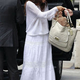Soleil Blue || Rosemary maxi skirt in white
